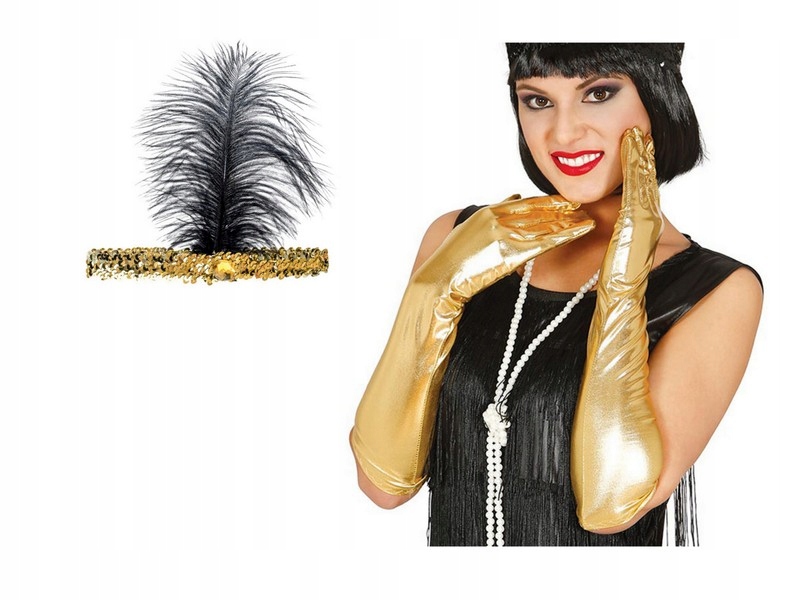 

Zestaw Retro Burleska Opaska Rękawiczki 2el
