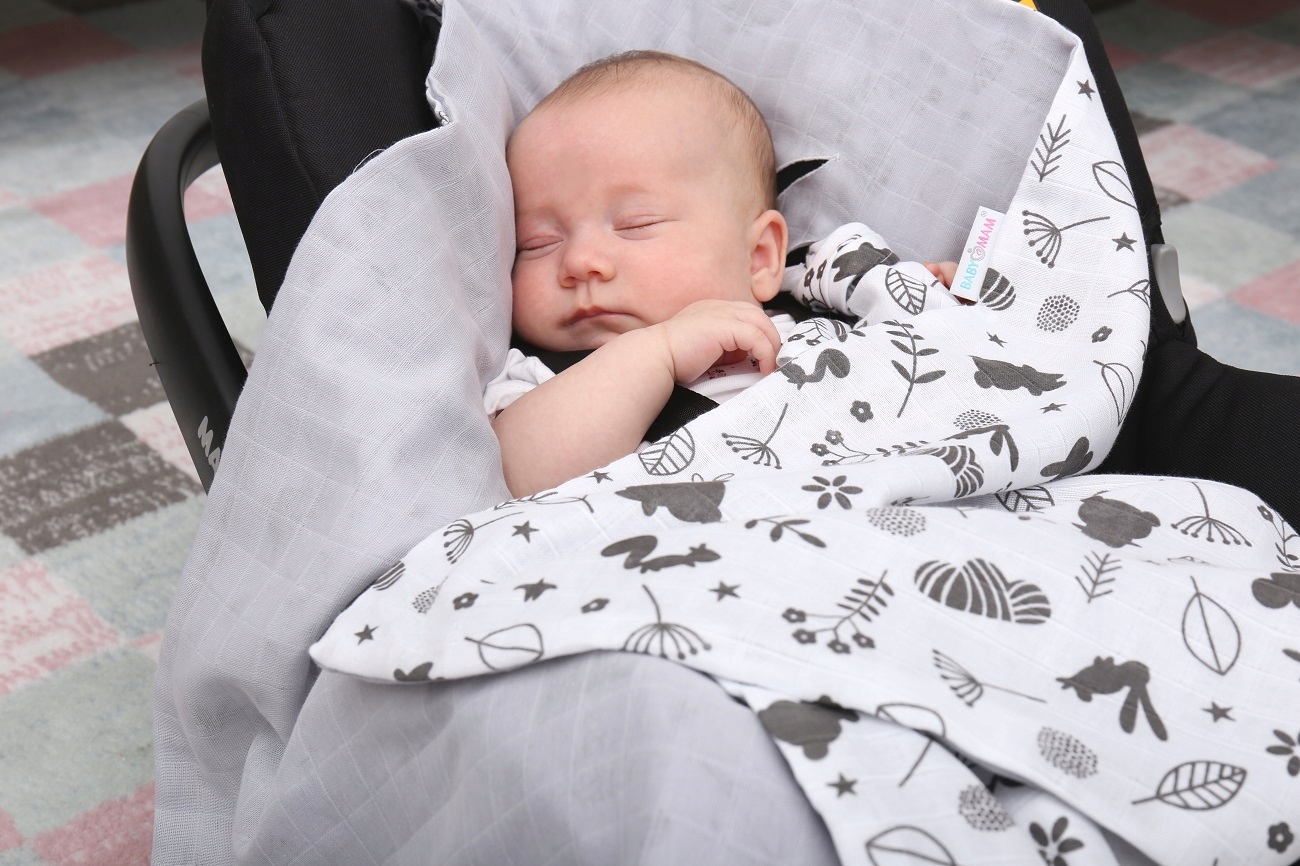 BABYMAM MUŚLINOWY OTULACZ KOCYK NOSIDEŁKA FOTELIKA Kod producenta 5903672166119