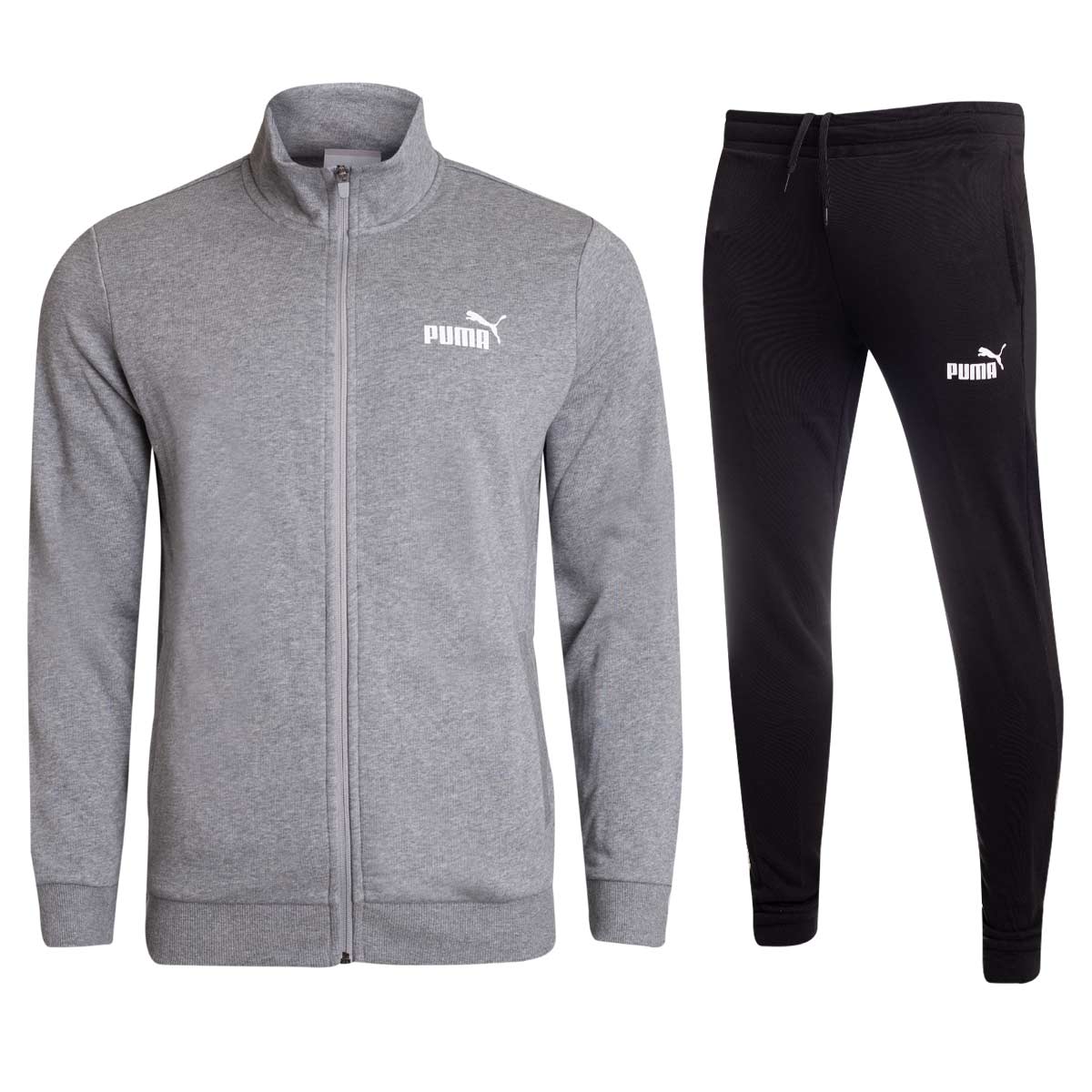 Puma Teplákovka Pánský Kompletní Bavlněný Clean Sweat Suit Černo-šedý r.XXL
