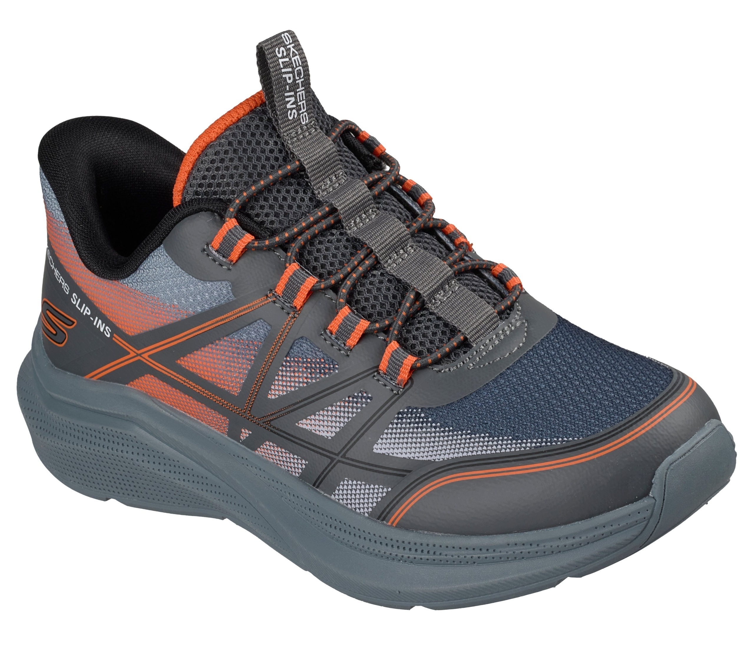 Buty młodzieżowe Skechers Slip-ins: Microspec Velocity Grid-Shift grafito