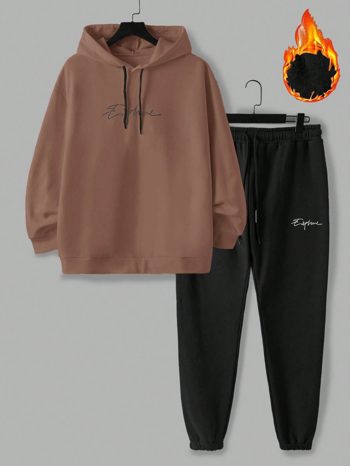 Teplákovka Pánský Volně Zateplený Vícebarevný S Kapucí Casual Shein M