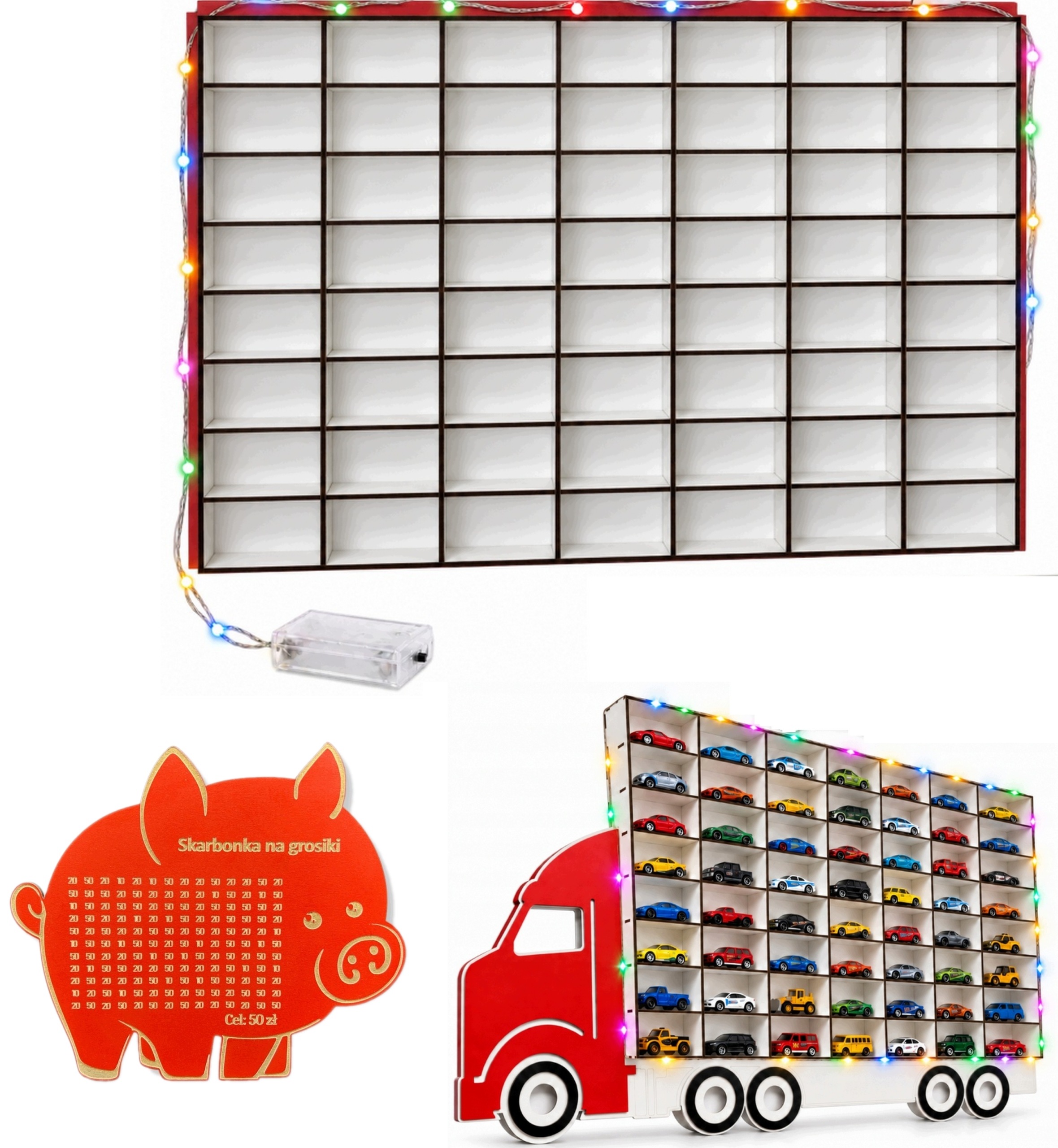 Zestaw mebli Organizer na resoraki Szafka Tir Na 112 Autek Led+skarbonka
