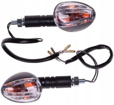 Kierunkowskazy motocyklowe 12V 10W komplet 2 szt. uniwersalne białe