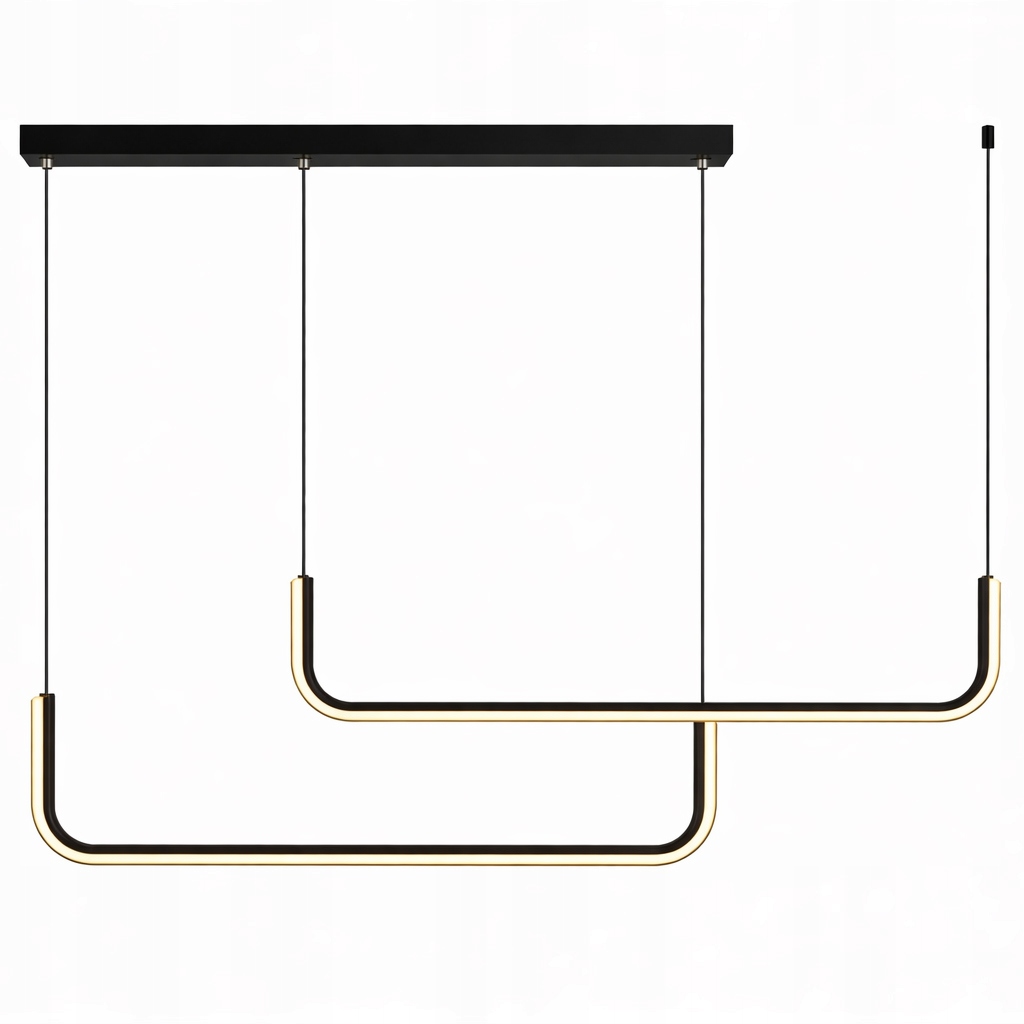 Patinar 2 Led závěsná lineární lampa 24W, 3000K, černá, 120 cm