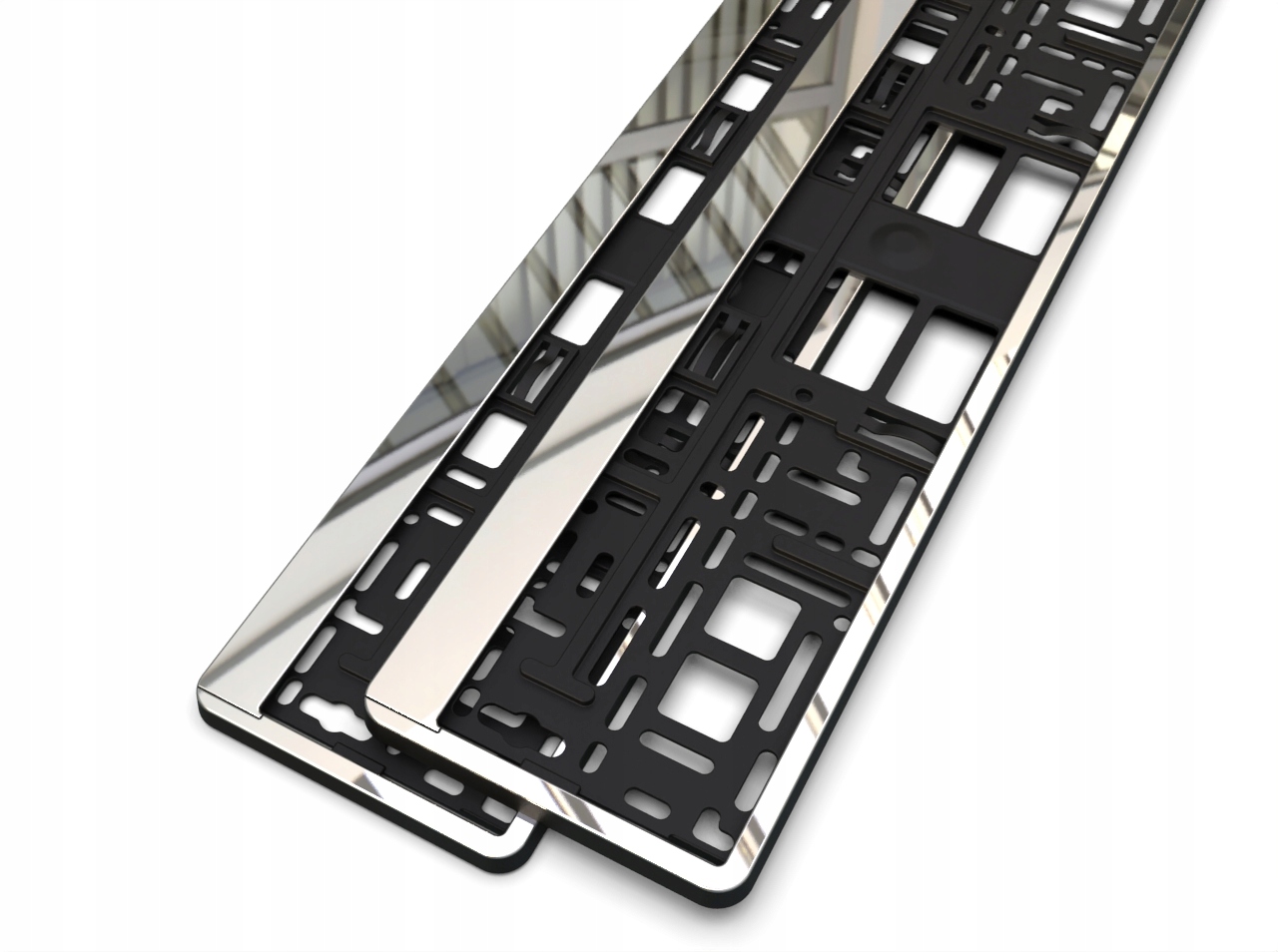 2 X RAMKA POD TABLICE REJESTRACYJNE CHROM POŁYSK 2 kpl. wkrętów GRATIS Producent Utal