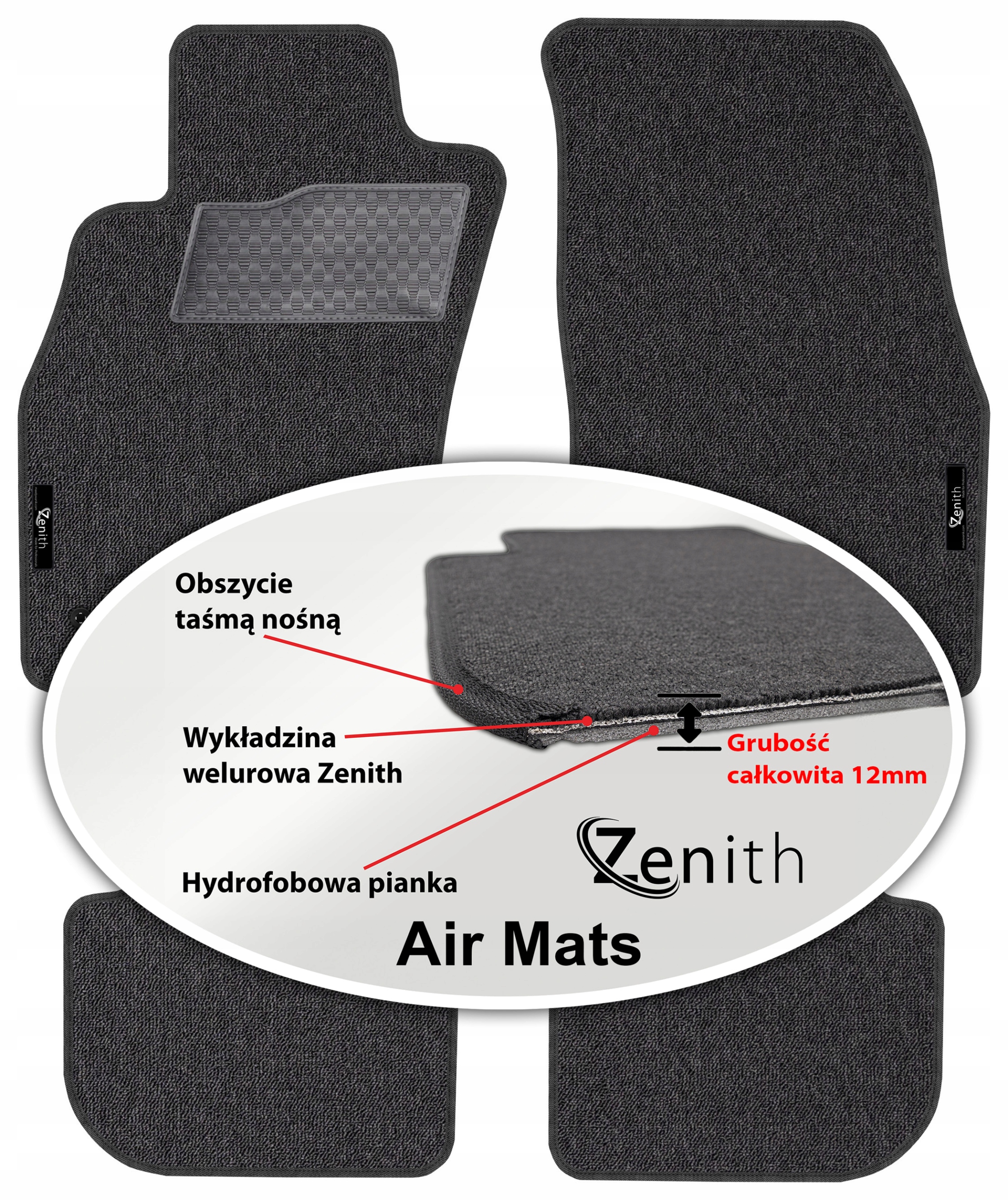 Alfa Romeo Mito Hb 2008-2018 Velúrové koberčeky do auta Zenith Air Mats