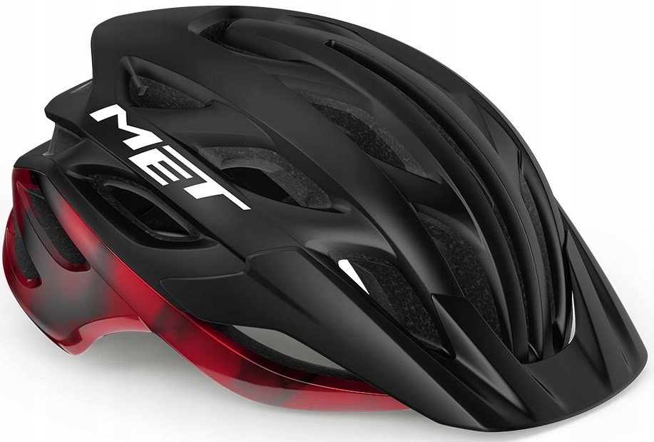 Kask Rowerowy Met Veleno Black Red Matt Glossy M (56-58 cm)