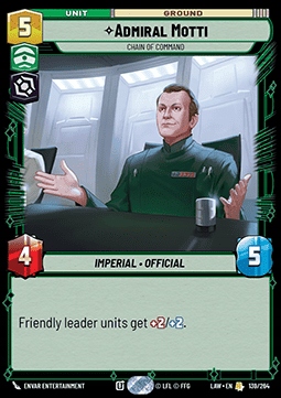 Karta Admiral Motti, Chain of Command SWU LAW #139