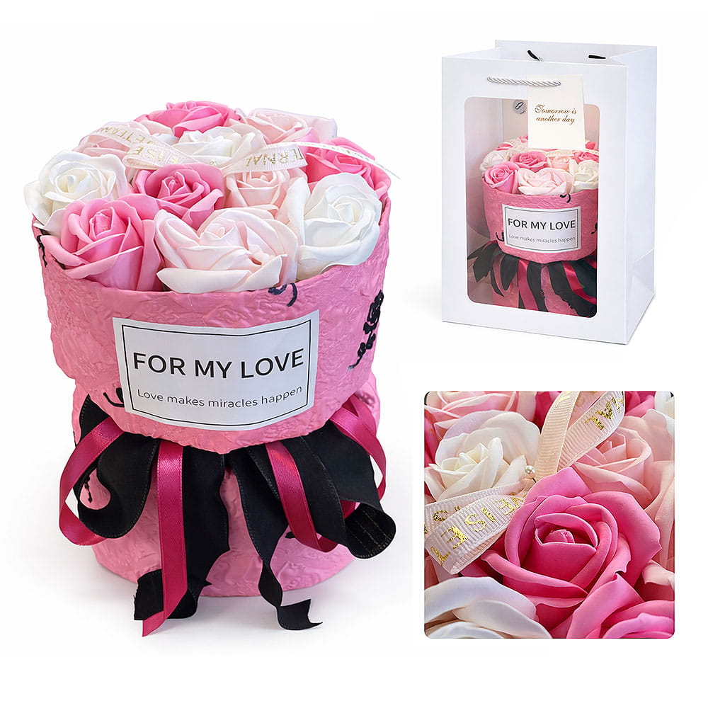 Kytice Růží Mýdlové Růže For My Love Jedinečný Dárek K Růžovému Valentýnu