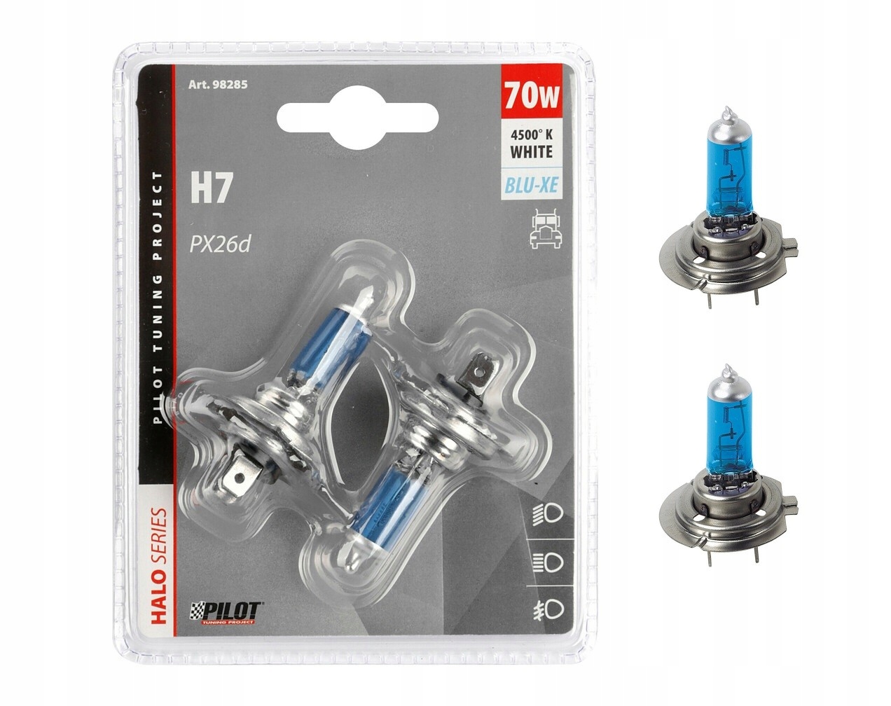 

2x Włoskie Żarówki H7 70W 24V Tir PX26d Blue-xenon