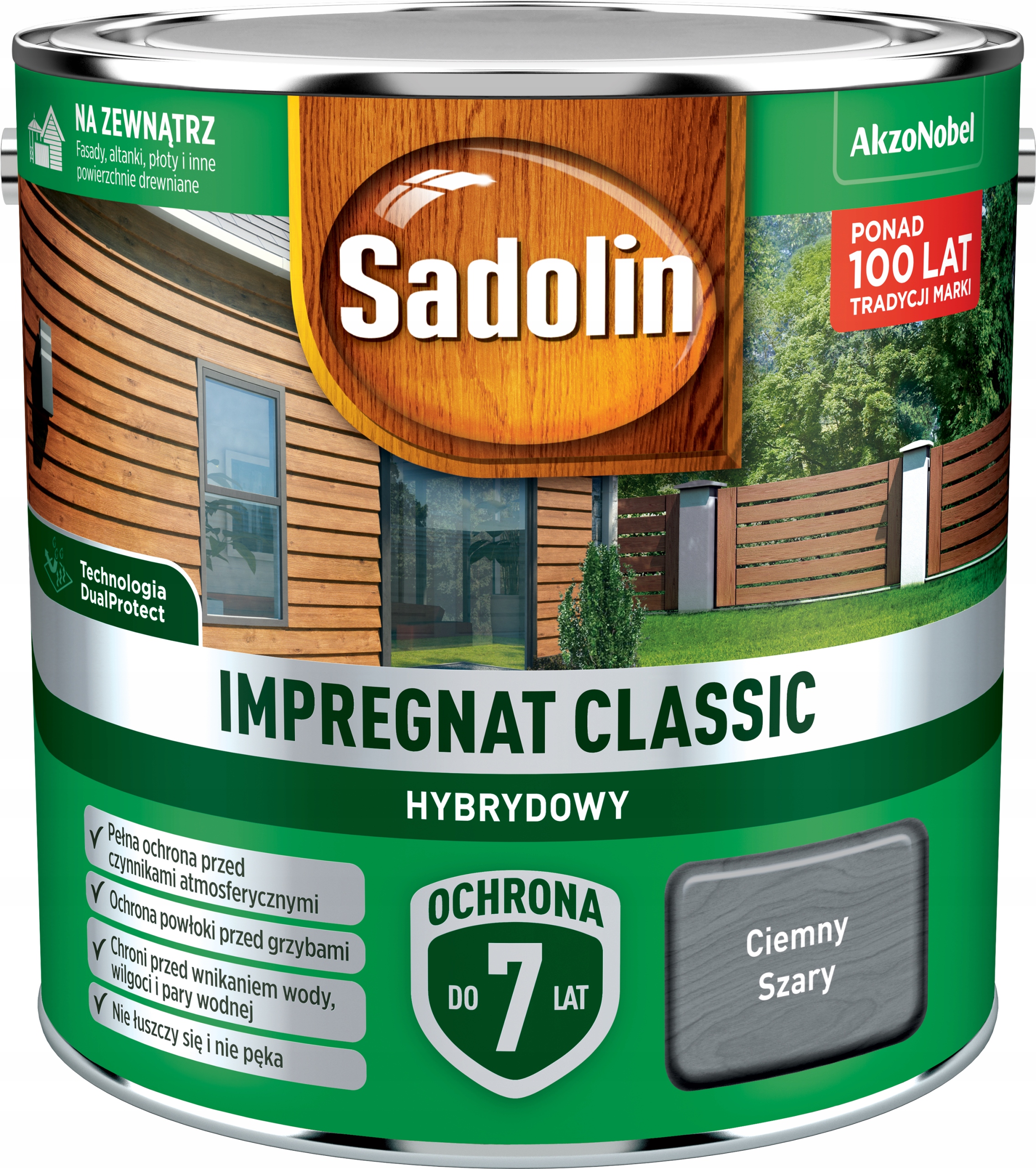 Impregnat do drewna Sadolin Ciemny Szary 2,5 l