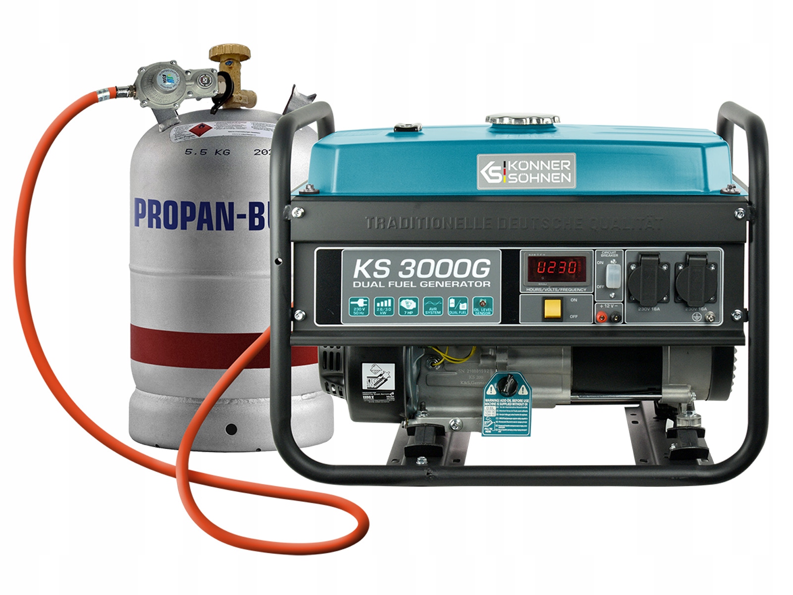 Jednofázový hybridní generátor Könner & Söhnen Ks 3000G 3000 W