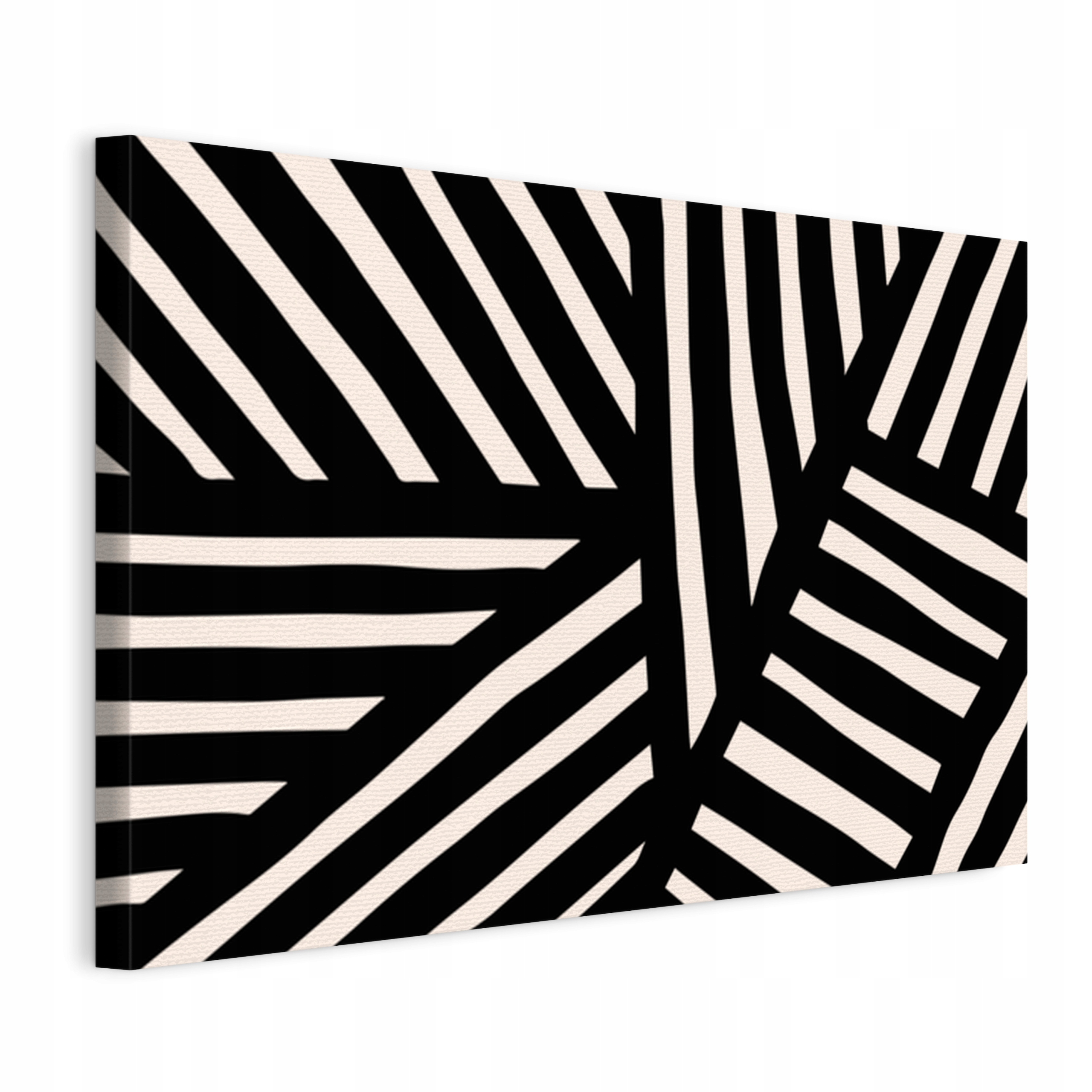 Obraz na plátně Černobílé geometrické pruhy pro obývací pokoj Ložnice 75x50