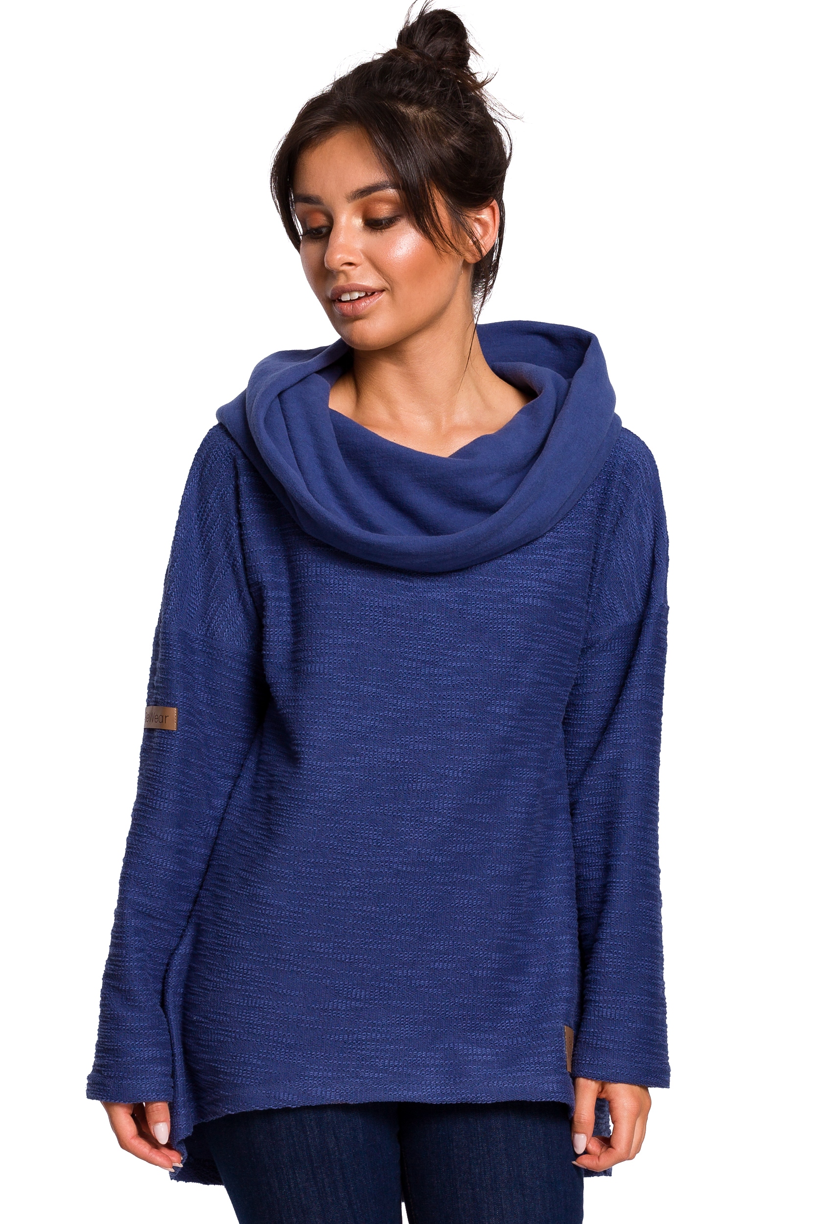

B131 Bluza z szerokim kołnierzem i kapturem 42 XL