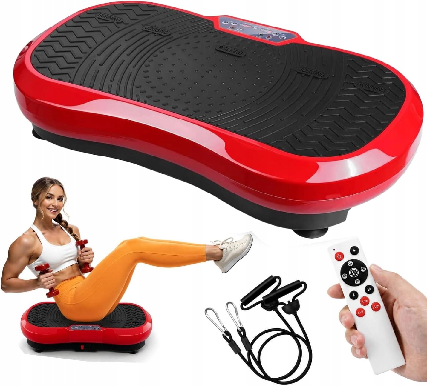 Platforma Wibracyjna Fitness 120 Poziomów 10 Programów Pilot LCD