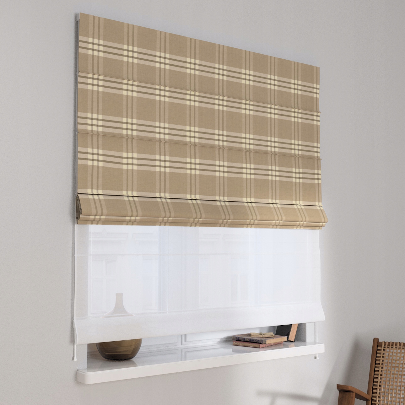 Hotová rímska roleta Duo 130x170 cm béžová