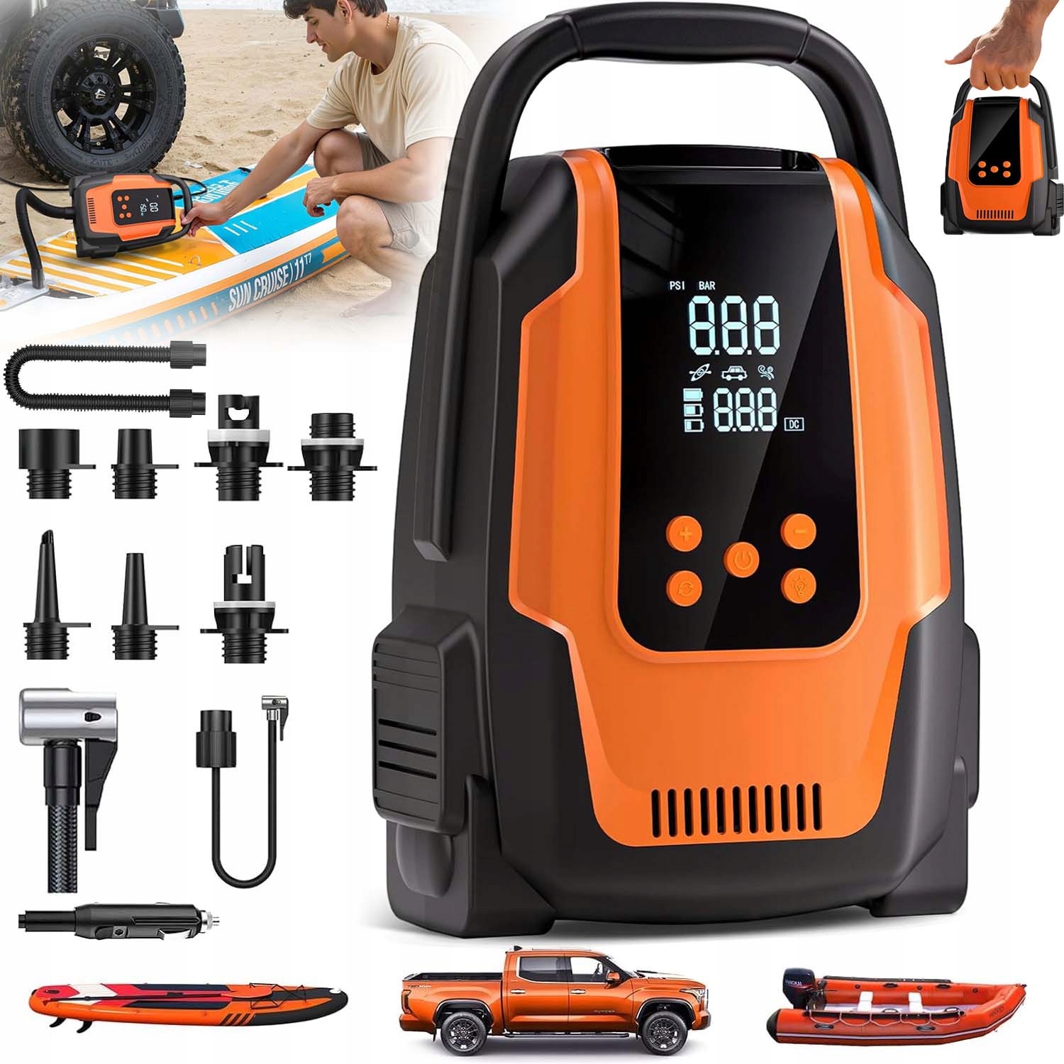 Elektryczna Pompka Sup 12V DC 50PSI Akumulatorowa Pompka Do Deski Wiosłowej