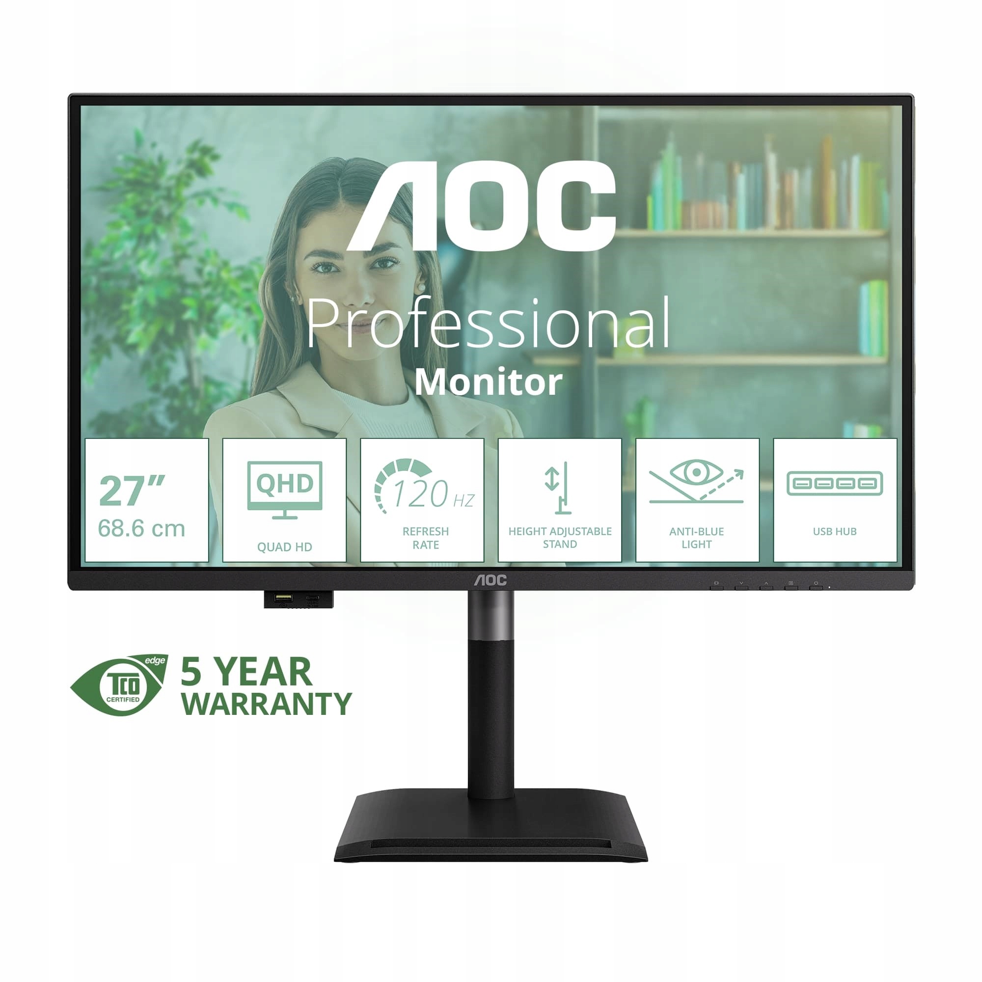 Led Monitor Aoc Q27P4U 27" 2560 x 1440 px Ips Pls