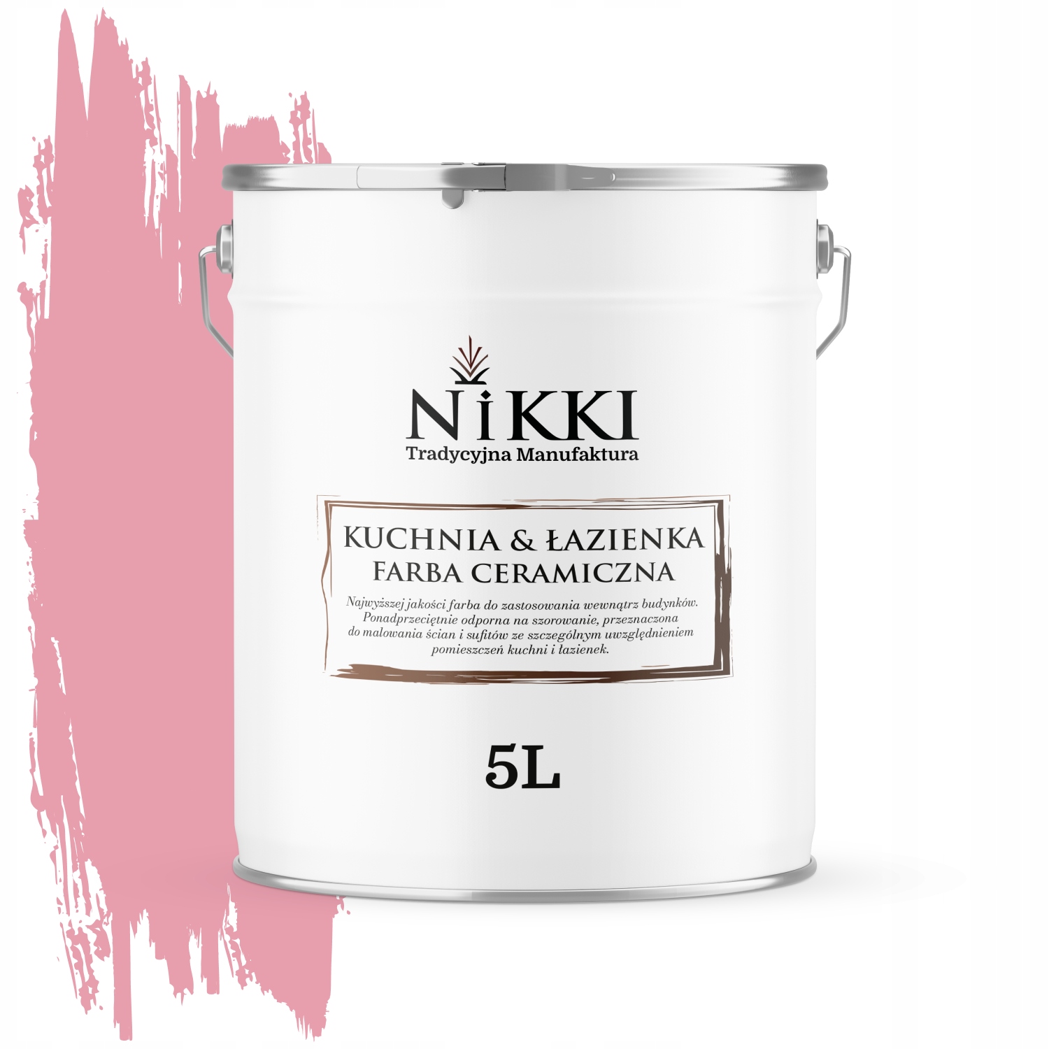 Keramická Farba Kuchyňa Kúpeľňa Farba Ružová H3445 Hlboká Matná 5 L Nástenná