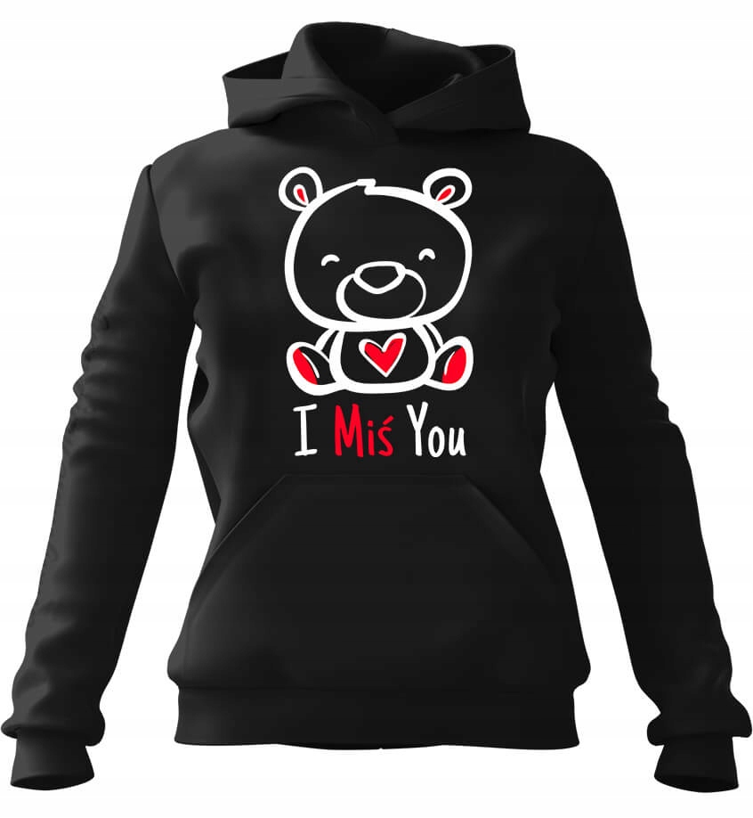 Dámská mikina s kapucí Mikina I Teddy Bear You černá M