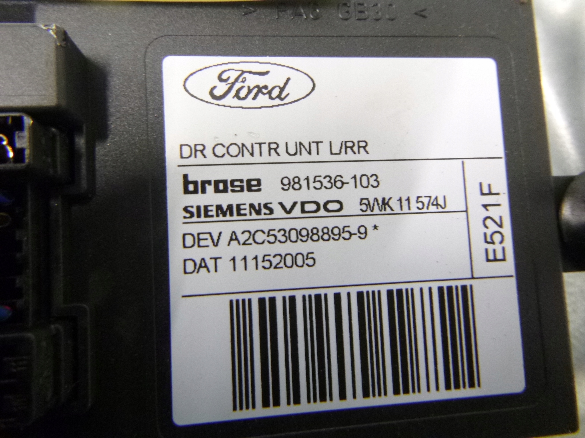 MÉCANISME VITRE ARRIÈRE FORD C-MAX 2005R.