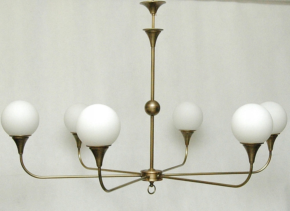 Mosadzný luster, závesná mosadzná lampa