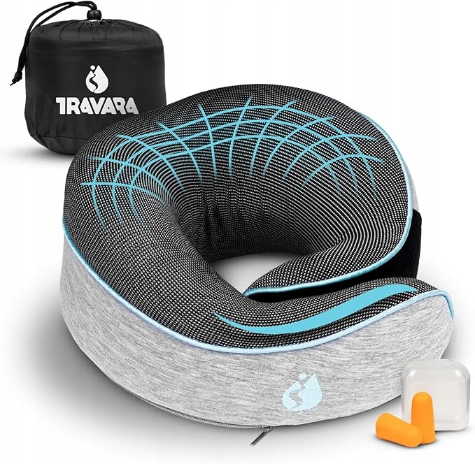 TRAVARA PODUSZKA PODRÓŻNA NA SZYJĘ MEMORY FOAM ERGONOMICZNA DO SAMOLOTU