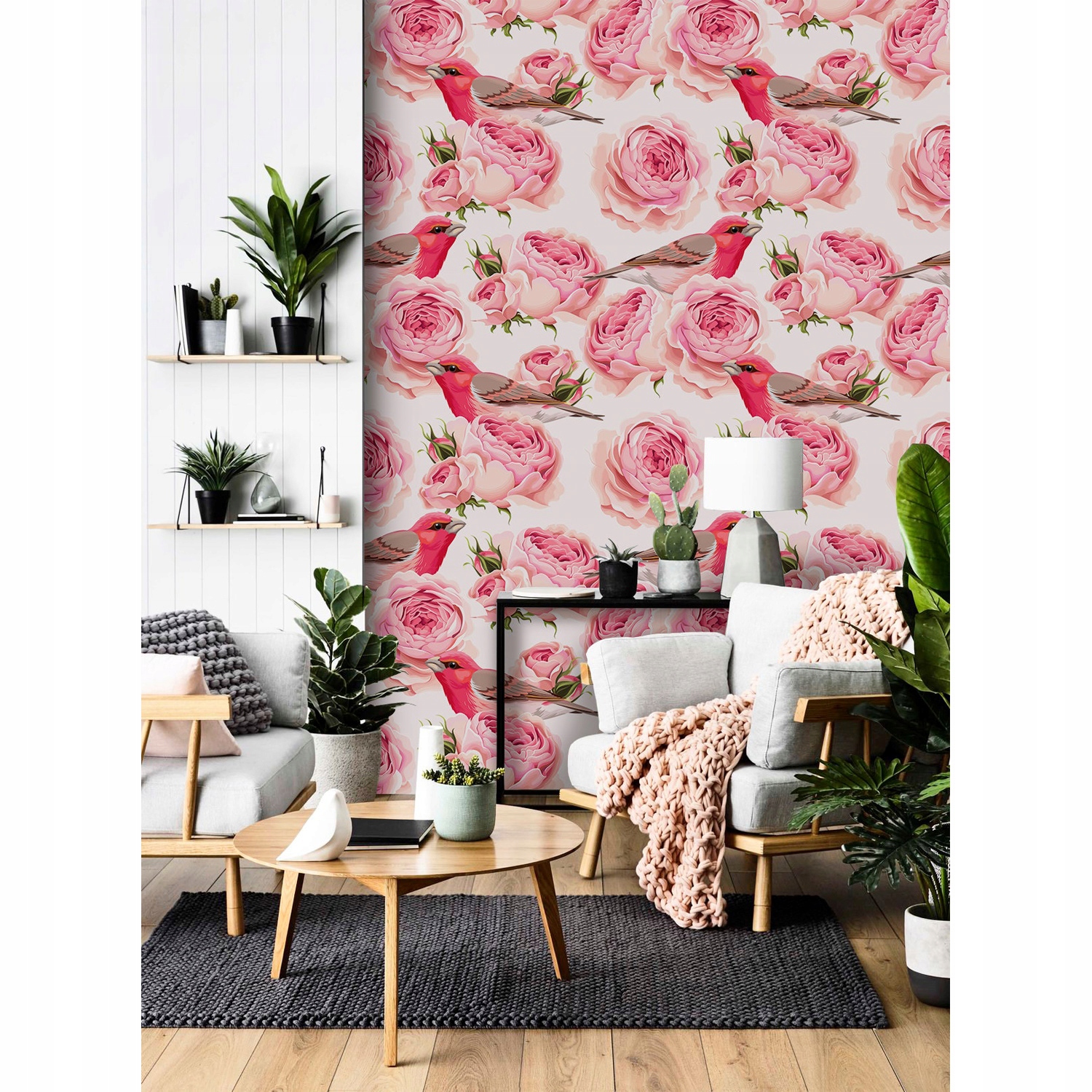 

Fototapeta do sypialni Kwiaty i ptaszki 152x104 cm