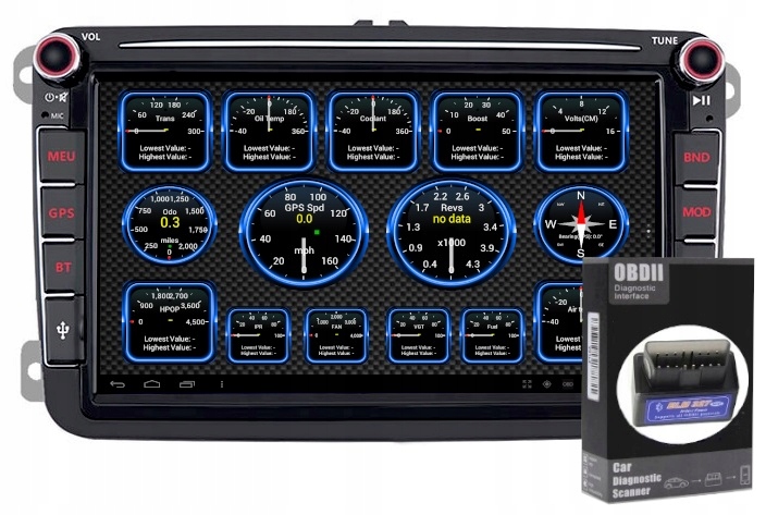 RADIO NAWIGACJA GPS ANDORID SKODA OCTAVIA FABIA SUPERB RAPID WIF USB 2/64GB Montaż 2-DIN