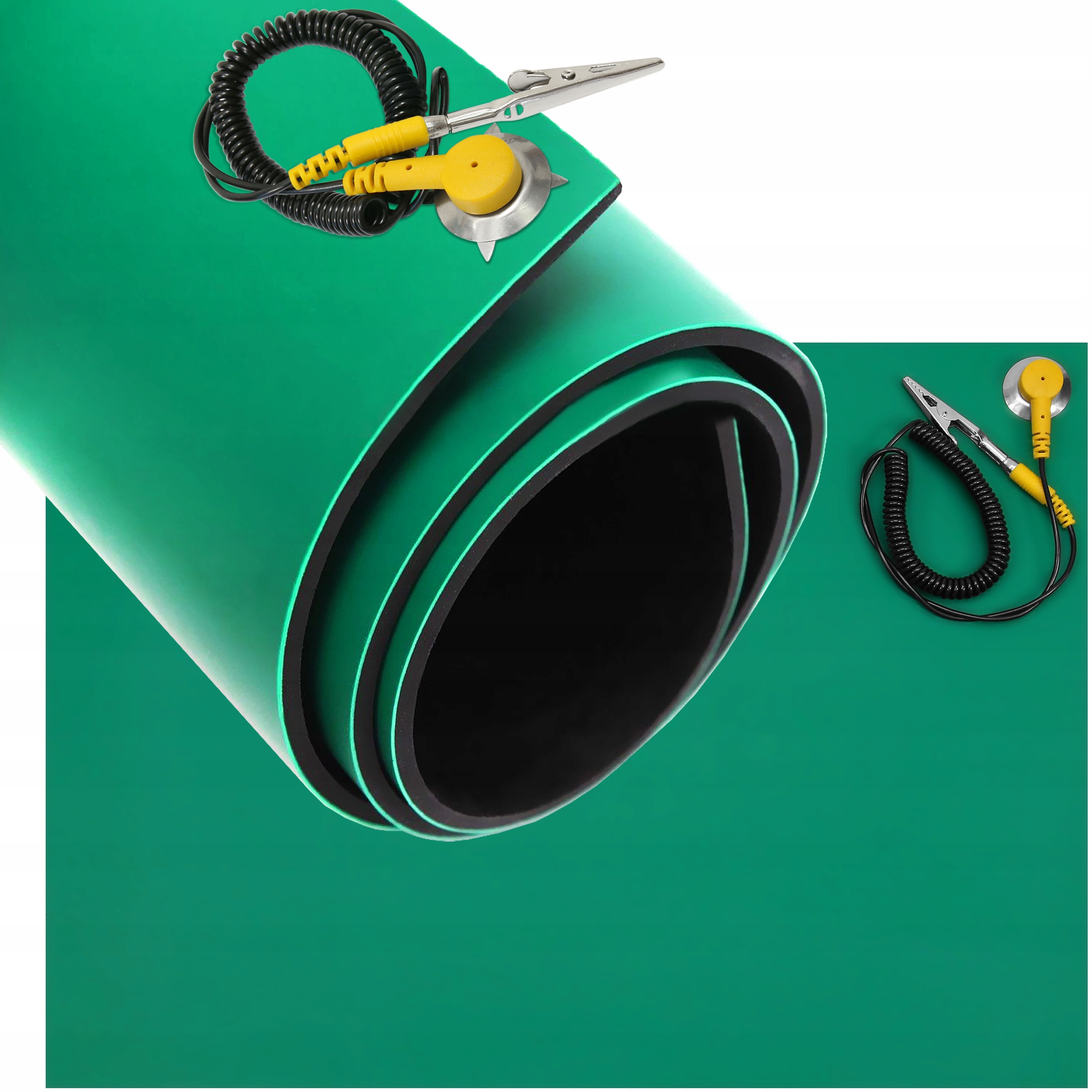 Bezzápachová Esd Servisová Podložka 600x2000 2 mm Zelená Matná Pvc Kabel