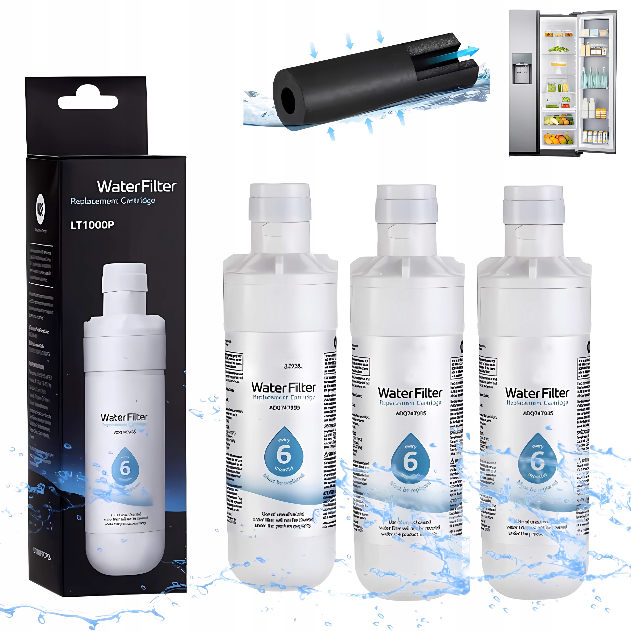 Filtr wody zewnętrzny do lodówki Lg LT1000P 3 szt.