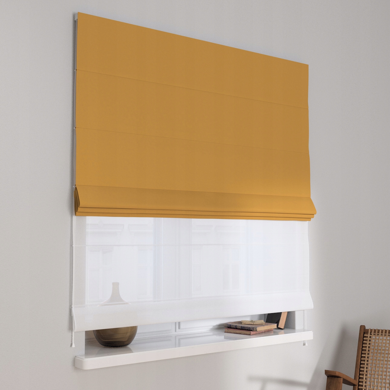 Hotová římská roleta Duo 120 x 150 cm oranžová