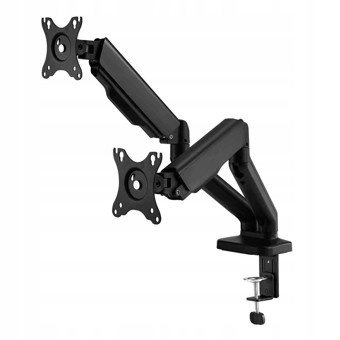 Držák na dva monitory k psacímu stolu M2 Pro černý LVNSystem Vesa 9 kg přes rameno