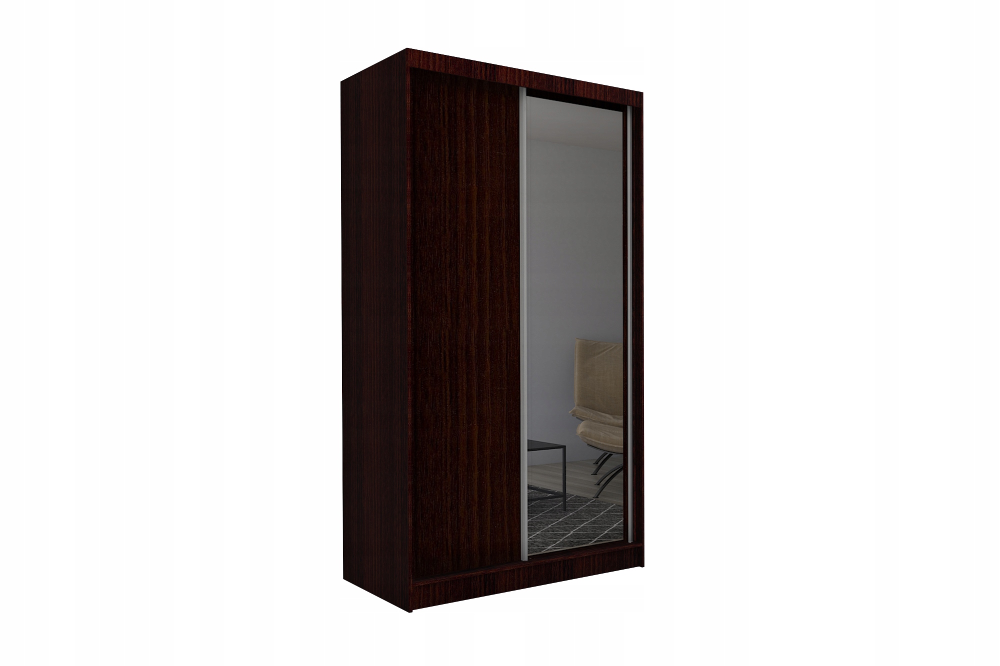 Skříň 150 cm se zrcadlem Skříň Dvoudveřová Wenge