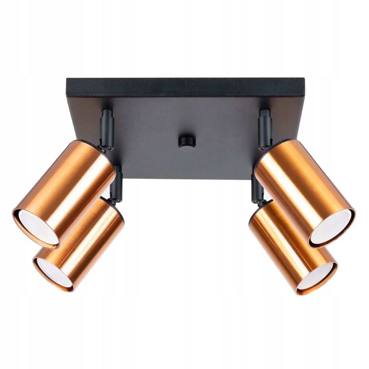 Stropní svítidlo černá měděná 4 reflektory pohyblivé čtvercové 25 cm Sollux