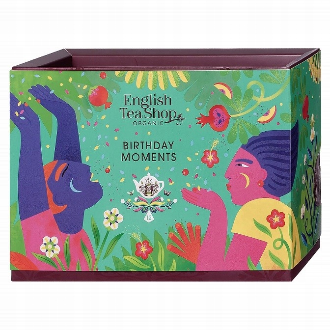 Levně Sada eko čajů Birthday Moments, 12 pyramidek, 3 příchutě, English Tea Shop