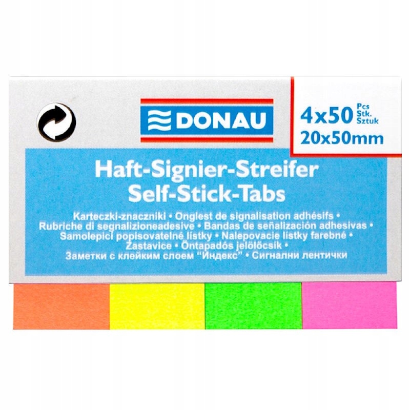 

Zakładki Indeksujące Papierowe Donau 20x50mm 200sz