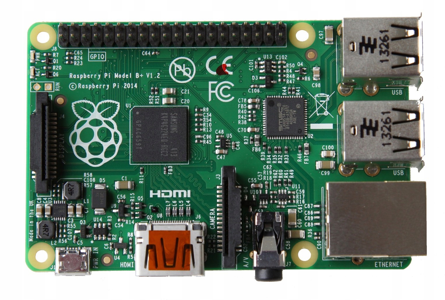 Raspberry Pi 1 model B+ komputer z BCM2835 i 512 Mb Ram
