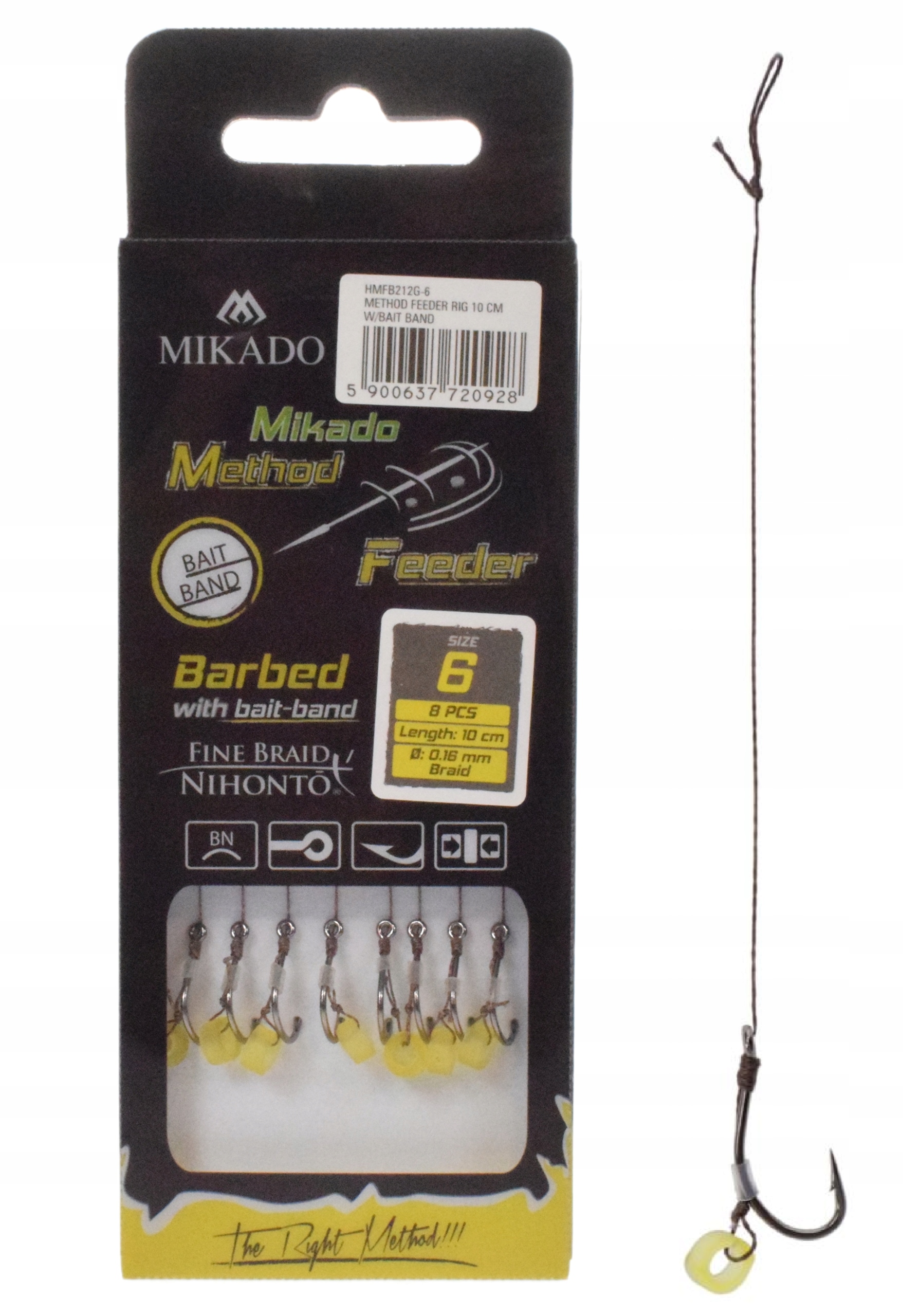 Mikado Przypon Mf z Gumką Hak "6" Plecionka 0,16mm/10cm 8szt/op