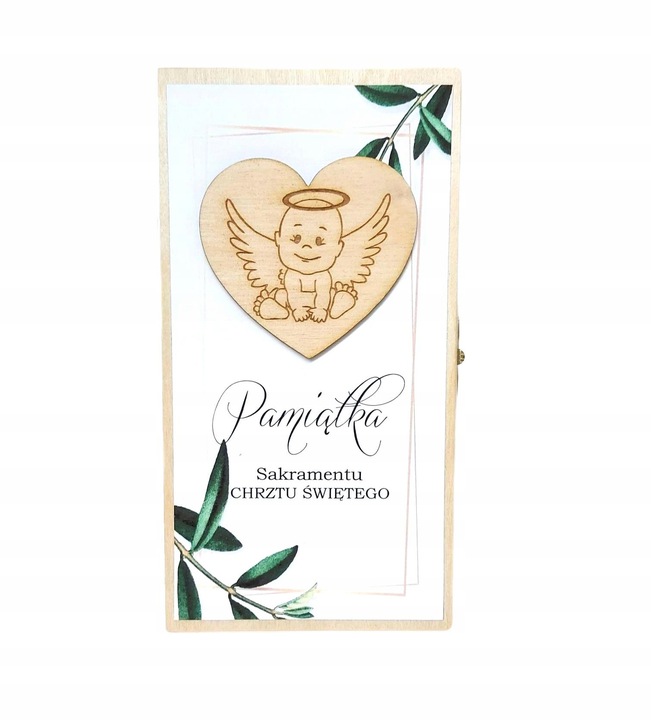 PAMIĄTKA CHRZTU pudełko z miejscem na pieniądze Okazje chrzest