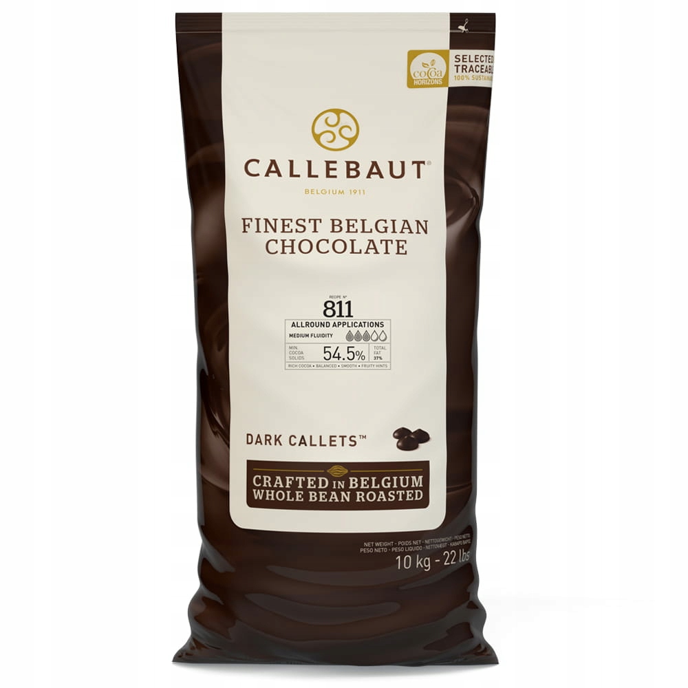 Czekolada Callebaut 811 Gorzka ciemna do pralin 54,5% kakao 10 kg