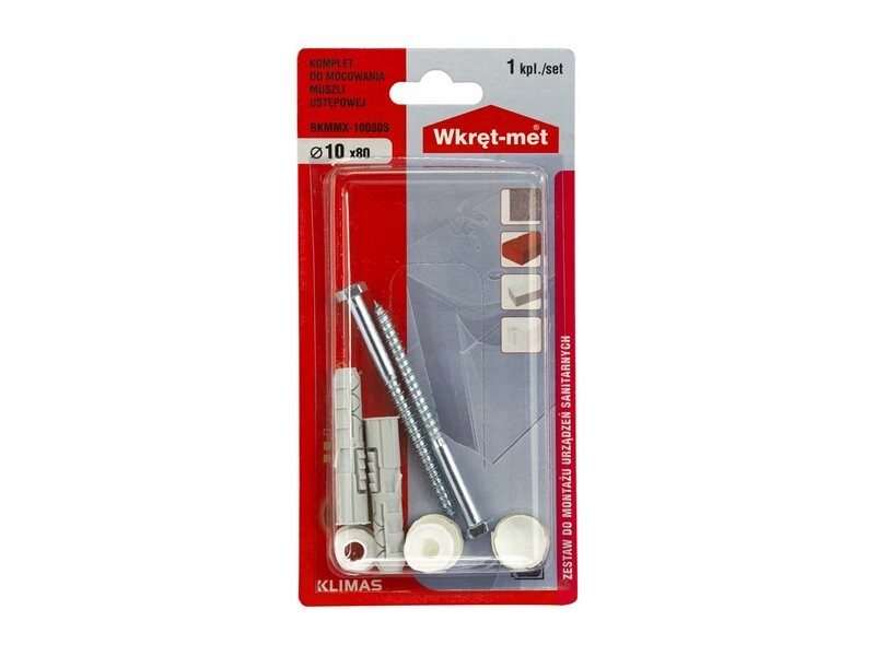 

Kołki do montowania muszli Wc 10x80 Srebrny 2 szt.