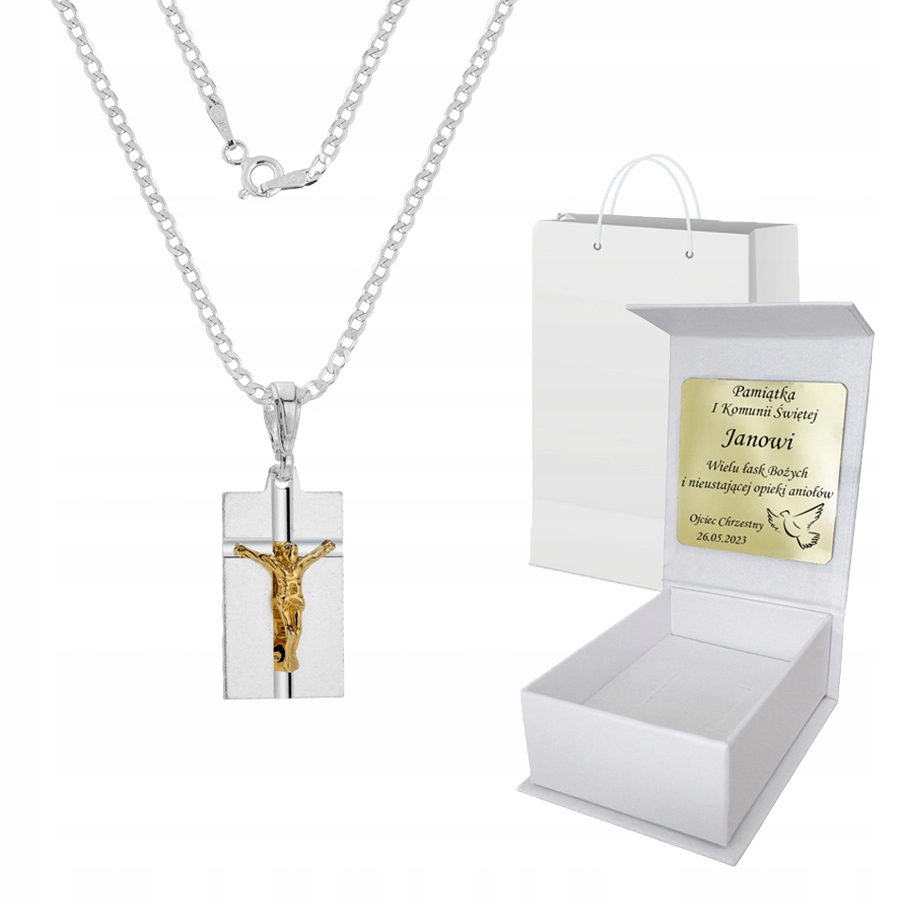 Řetízek Medailon Ježíš Stříbro 925 Dárek Gravírování