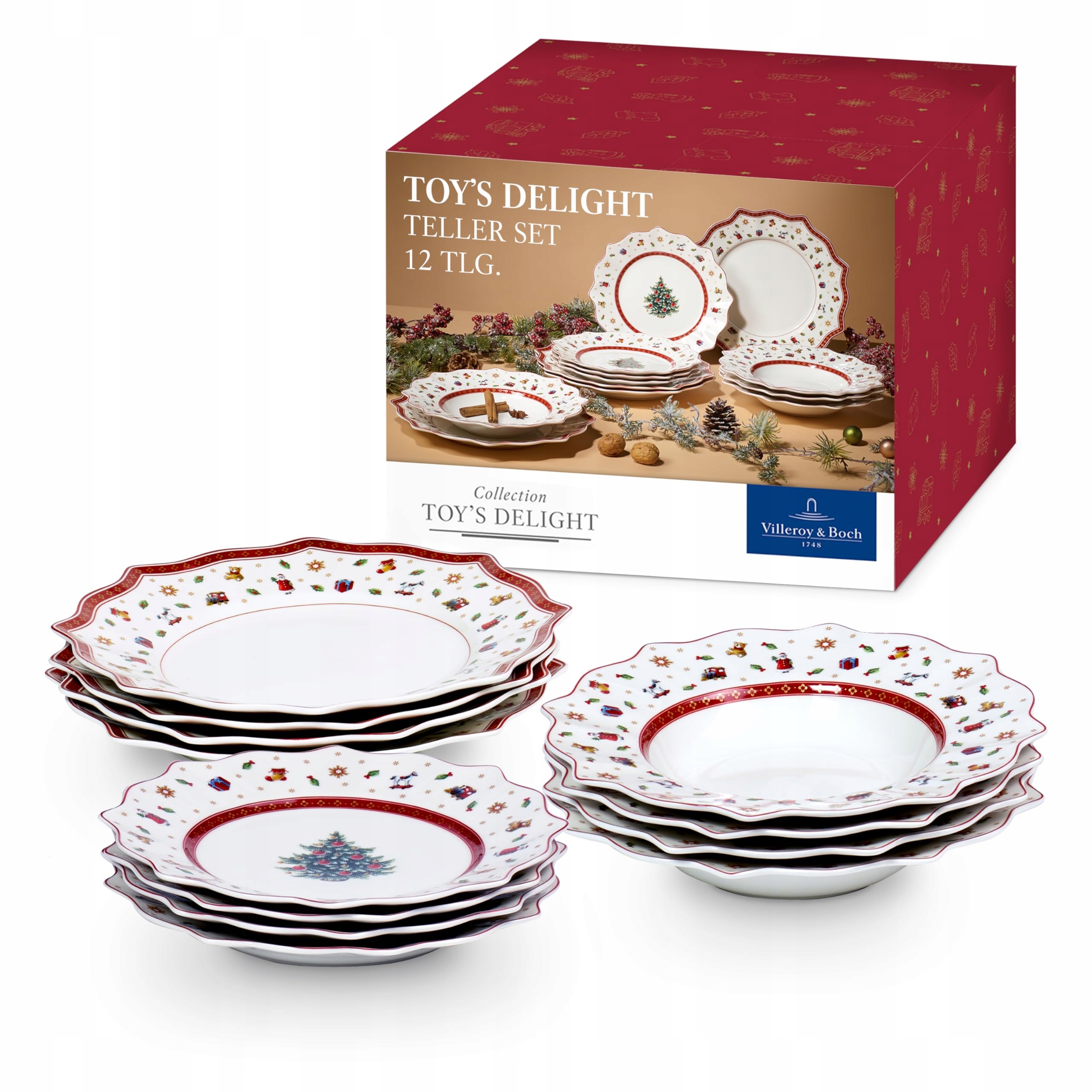 Vánoční servis Villeroy Boch Toy S Delight 12 Částečný pro 4 osoby