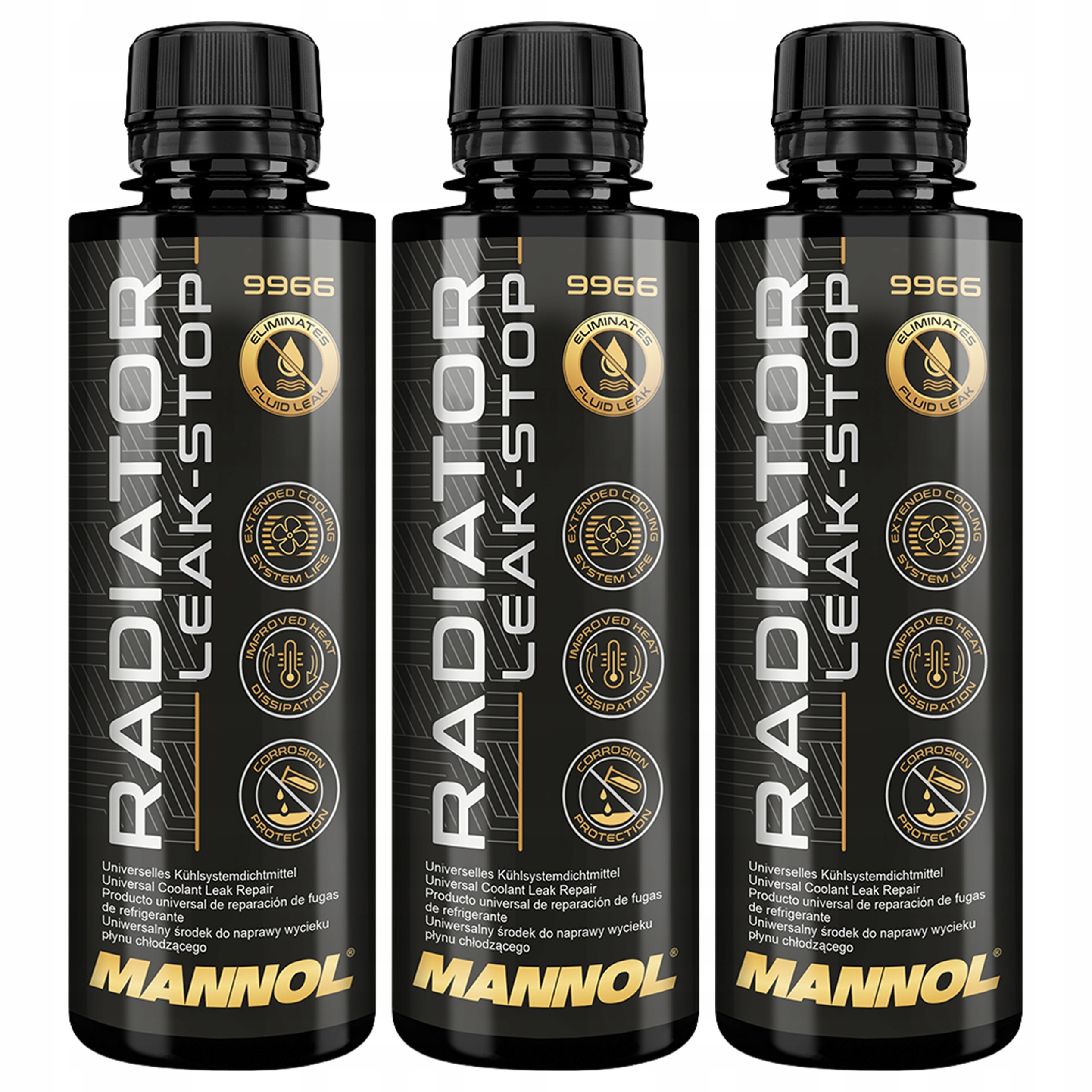 Uszczelniacz chłodnic Mannol Radiator Leak-Stop 9966 250ml Płyn środek x3