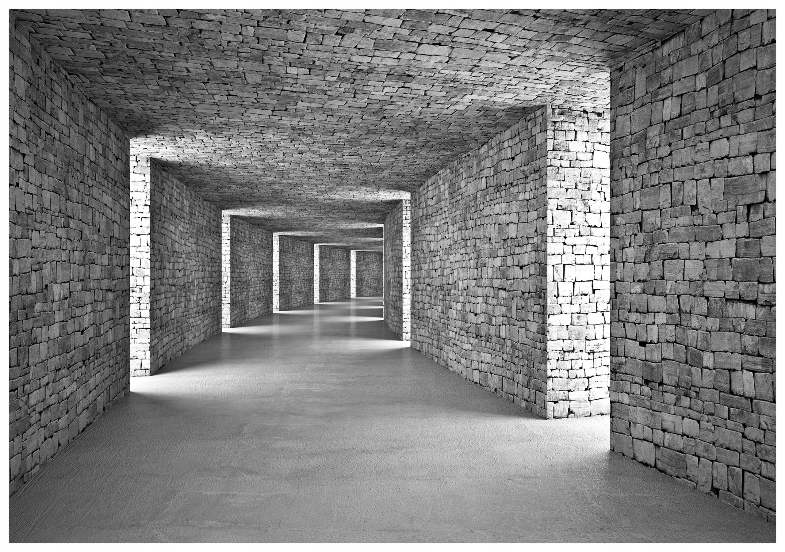 Fototapeta Kamenný koridor Perspektíva Rytmus svetla 368x254 lepidlo