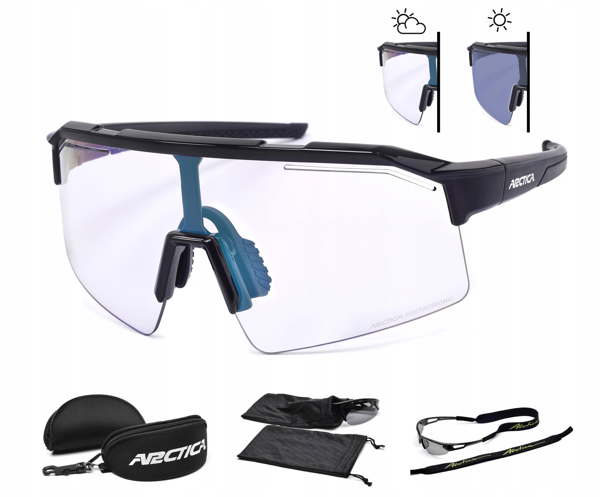 Arctica S-346FR Fotochrom 1-3 Okulary Rowerowe Sportowe UV400 Revo