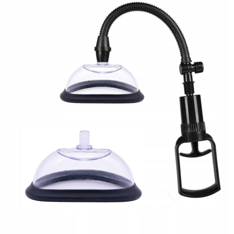 КЛИТОРАЛЬНЫЙ ВАГИНАЛЬНЫЙ НАСОС, 2 СМЕННЫХ КОЛПАЧКА-ЦИЛИНДРЫ ДЛЯ ВЛАГАЛИЩА