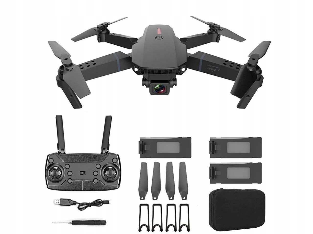 

Dron 2 Kamery WiFi 4K Hd Zabawka Zawis 3 Baterie