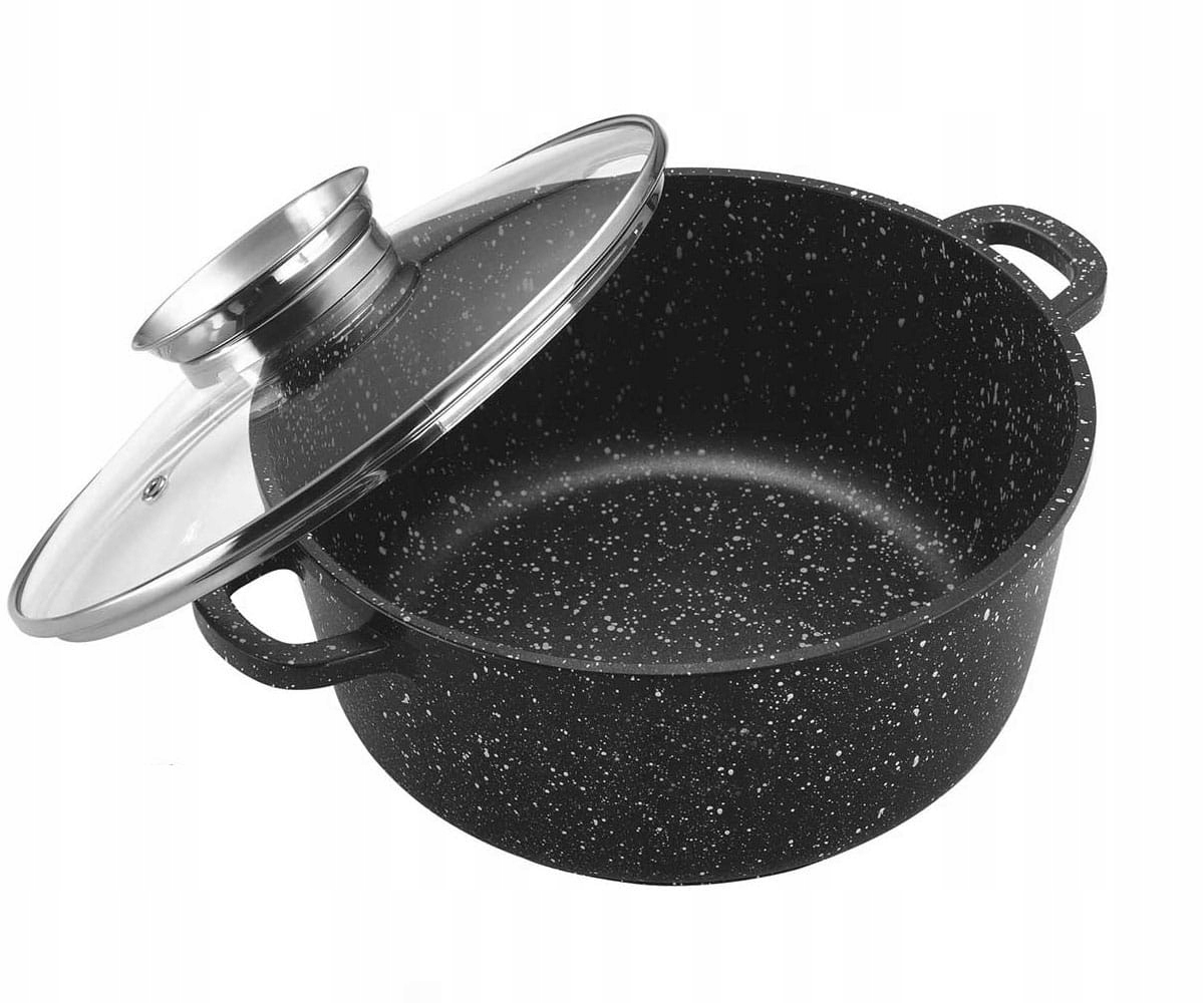 KOMPLET GARNKI CERAMICZNO-MARMURKOWE ZILNER CZARNE Kolor czarny